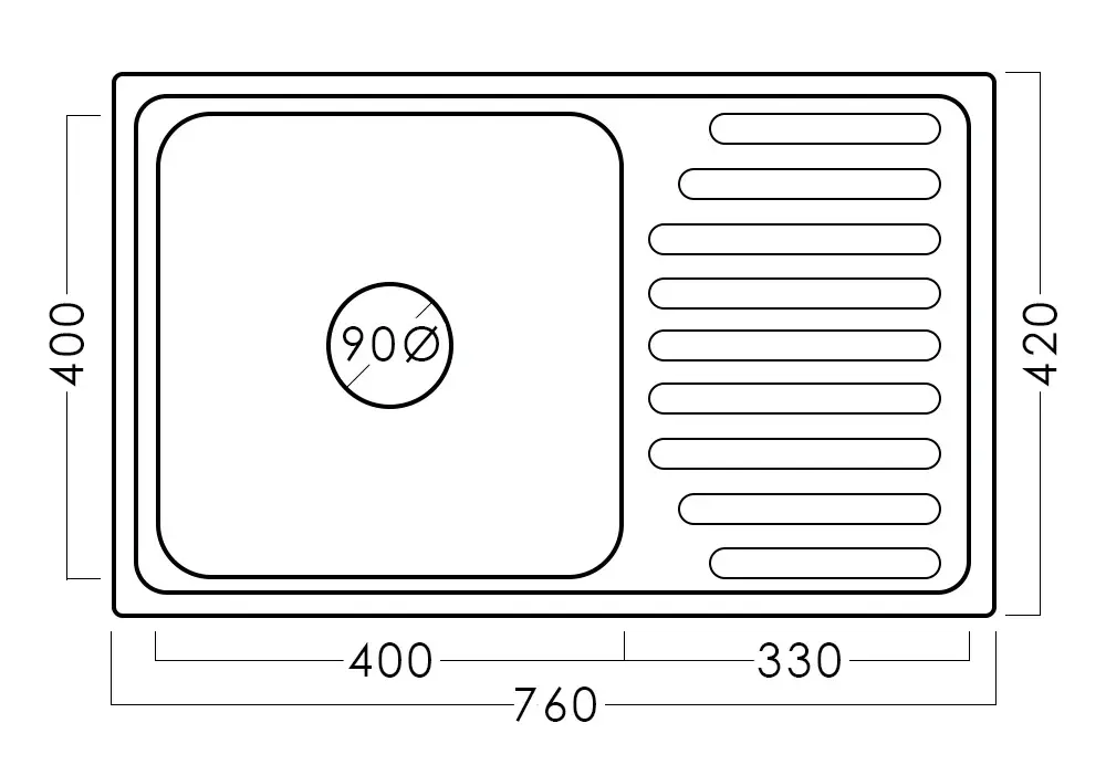 Chiuveta Becky 78 43 0.6 BK EPL R (Inox)