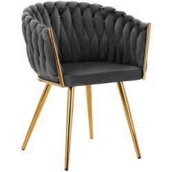 Scaun 4Rico QS-GW06G 148117 Velvet (Dark Gray/Gold) Thumb