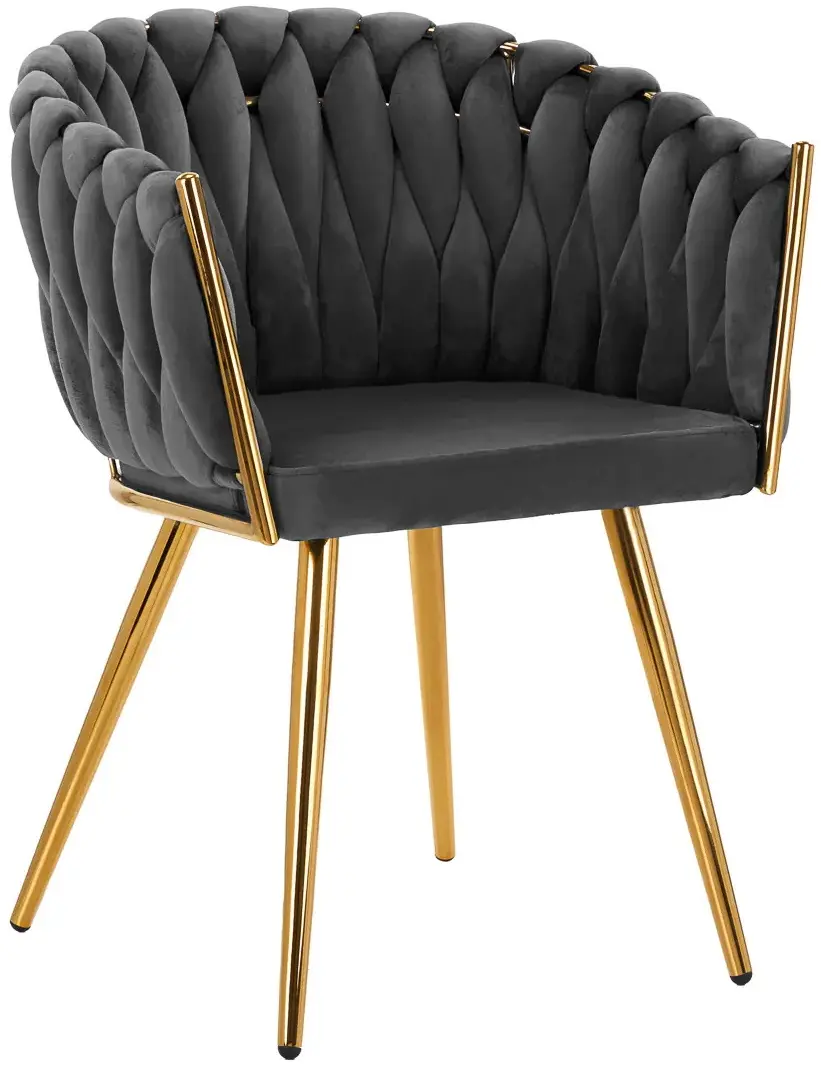 Scaun 4Rico QS-GW06G 148117 Velvet (Dark Gray/Gold) - 2