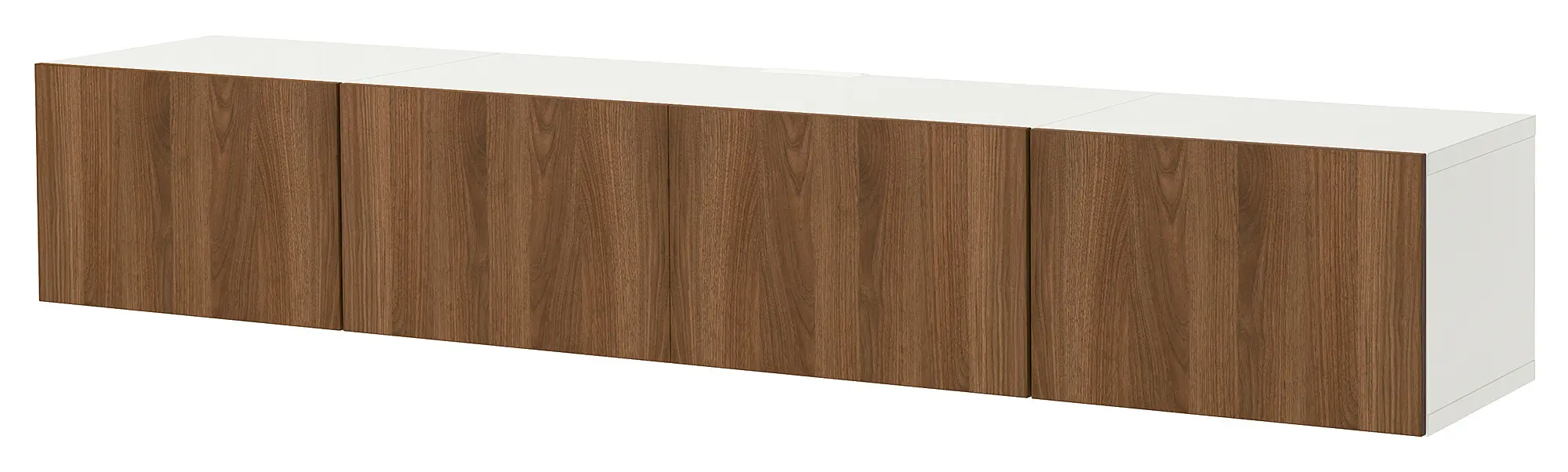 Тумба РТВ Ikea Besta/Lappviken 240x42x38 (Белый/Орех) - 5