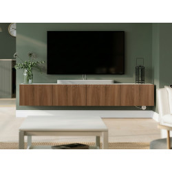 Тумба РТВ Ikea Besta/Lappviken 240x42x38 (Белый/Орех)