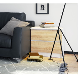 Noptiera Akord K60 2SZ (White/Sonoma Oak)