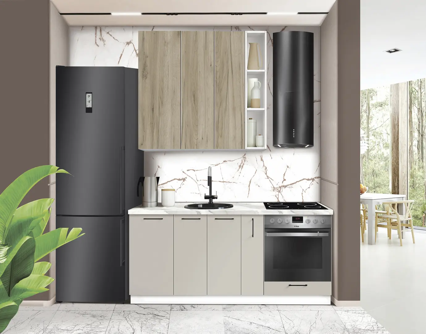 Модульная кухня Modern Bono 5 H110 Верх 1.2/Низ 1.8