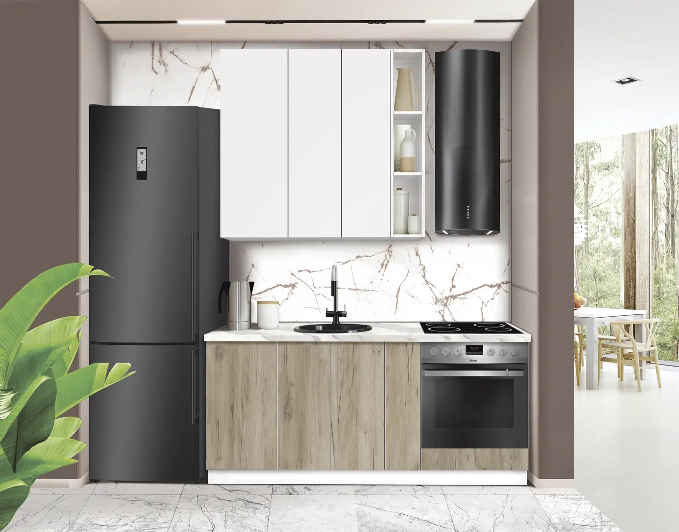 Модульная кухня Modern Dolce Vita 5 H110 Верх 1.2/Низ 1.8