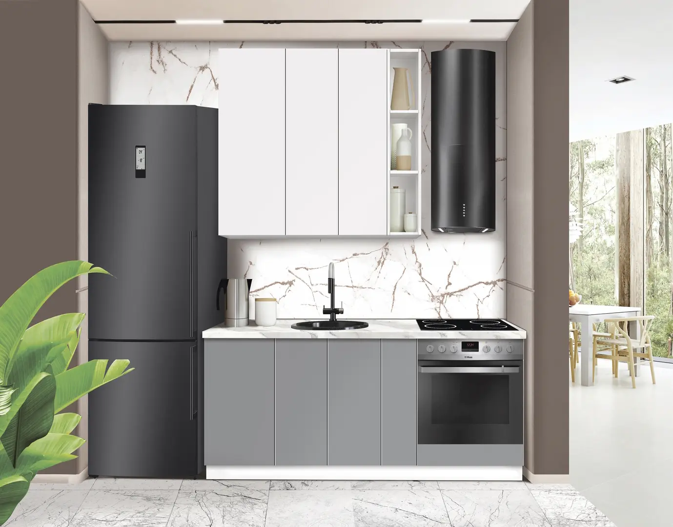 Модульная кухня Modern Dolce Vita 5 H110 Верх 1.2/Низ 1.8