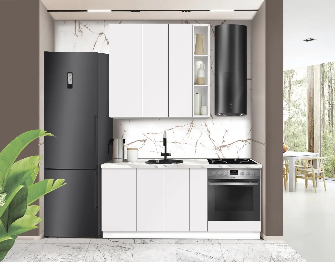 Модульная кухня Modern Dolce Vita 5 H110 Верх 1.2/Низ 1.8