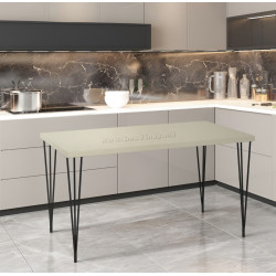 Masa Ikea Skalsta ac de par 140x80 (Gri deschis-bej/Negru-gri)