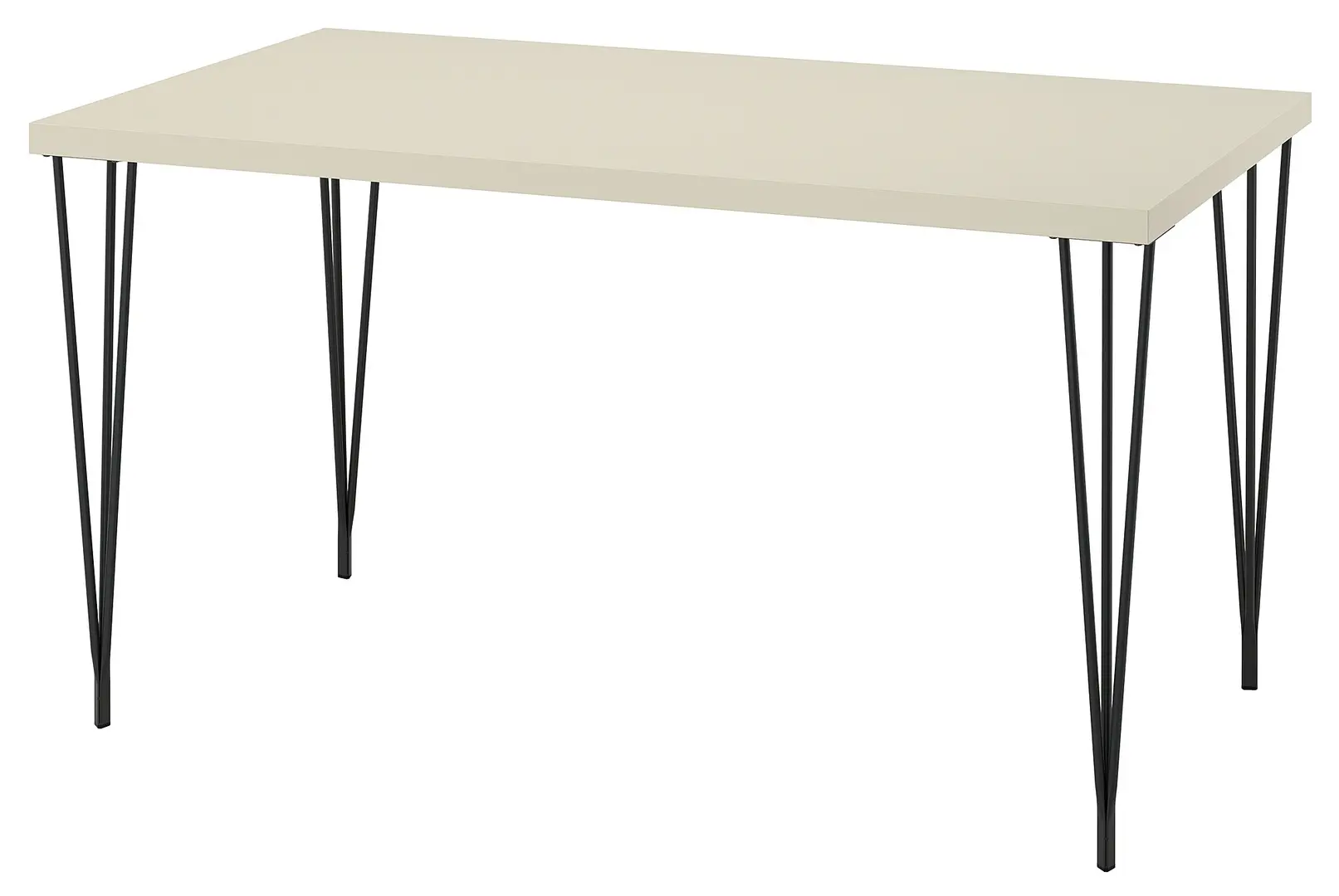 Стол Ikea Skalsta ножки шпильки 140x80 (Светло-серо-бежевый/Серо-черный) - 2