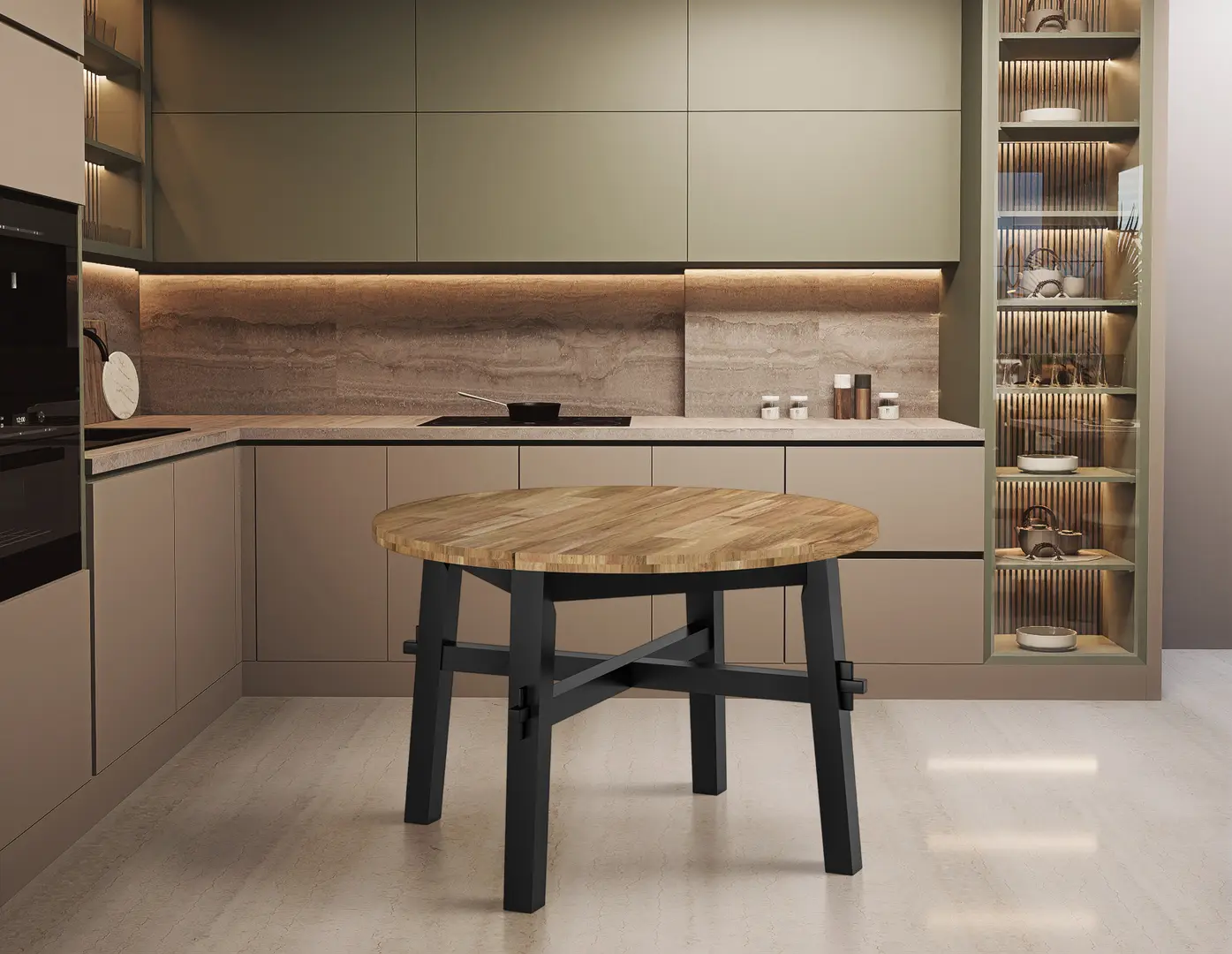 Masa Ikea Skogsta 120 (Acacia/Negru)