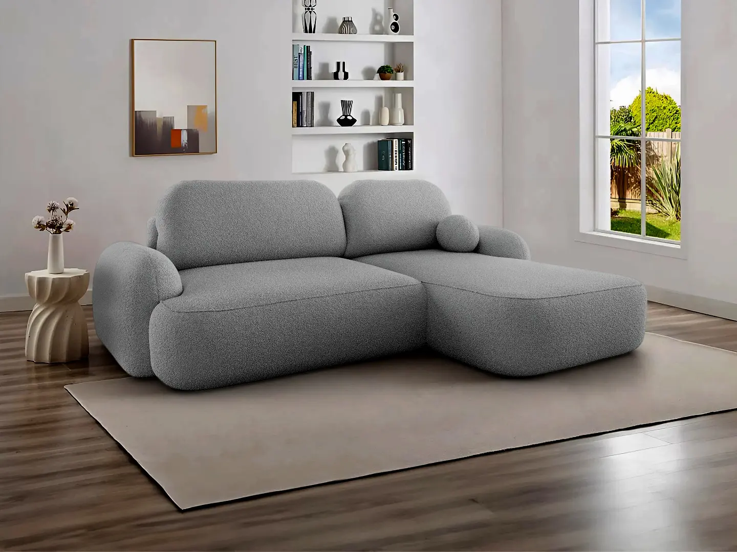 Canapea de colt Space Meble Molly L Terra Frotte 5 (Grey)