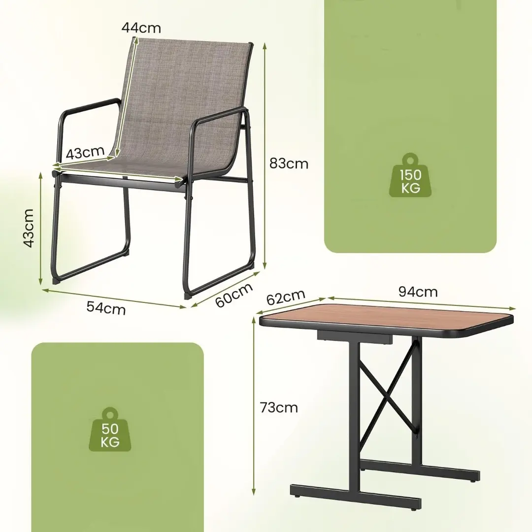 Комплект садовой мебели Costway NP12142CF (Black/Brown) - 4