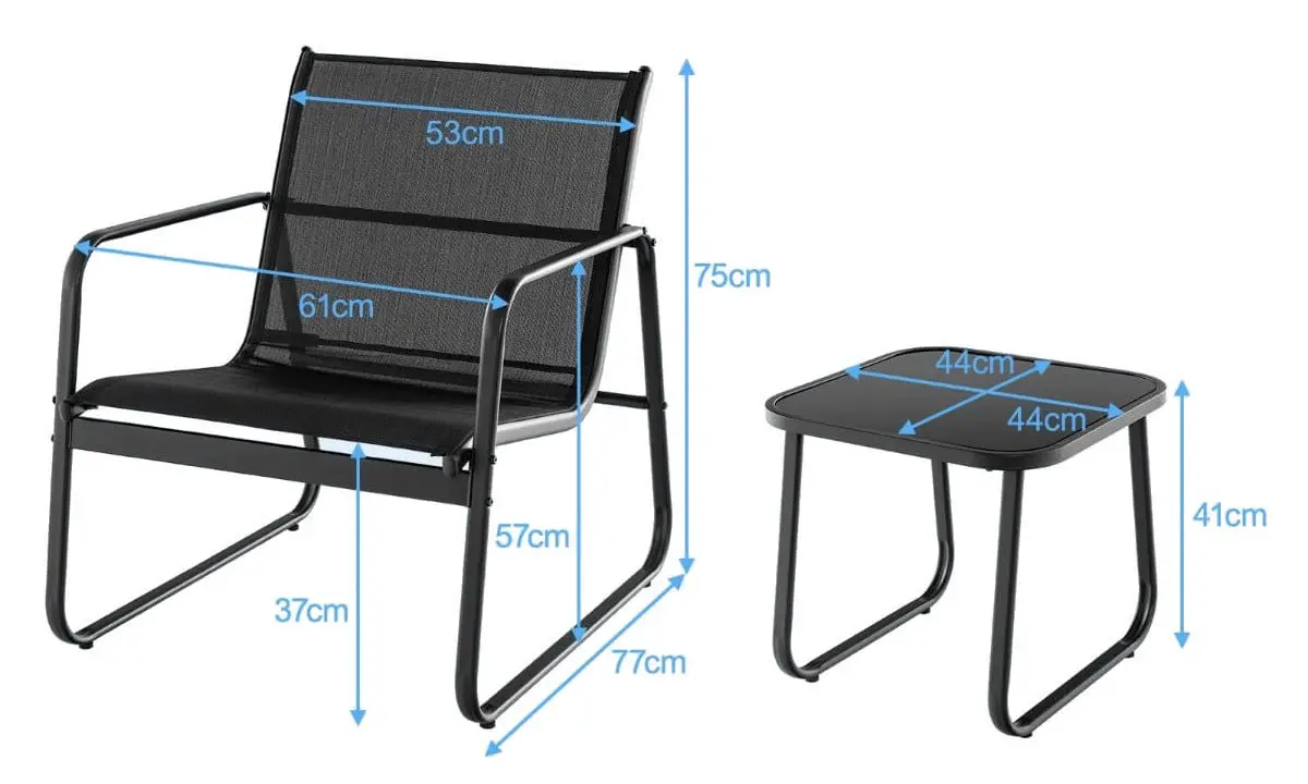Комплект садовой мебели Costway NP12224DK (Black) - 3