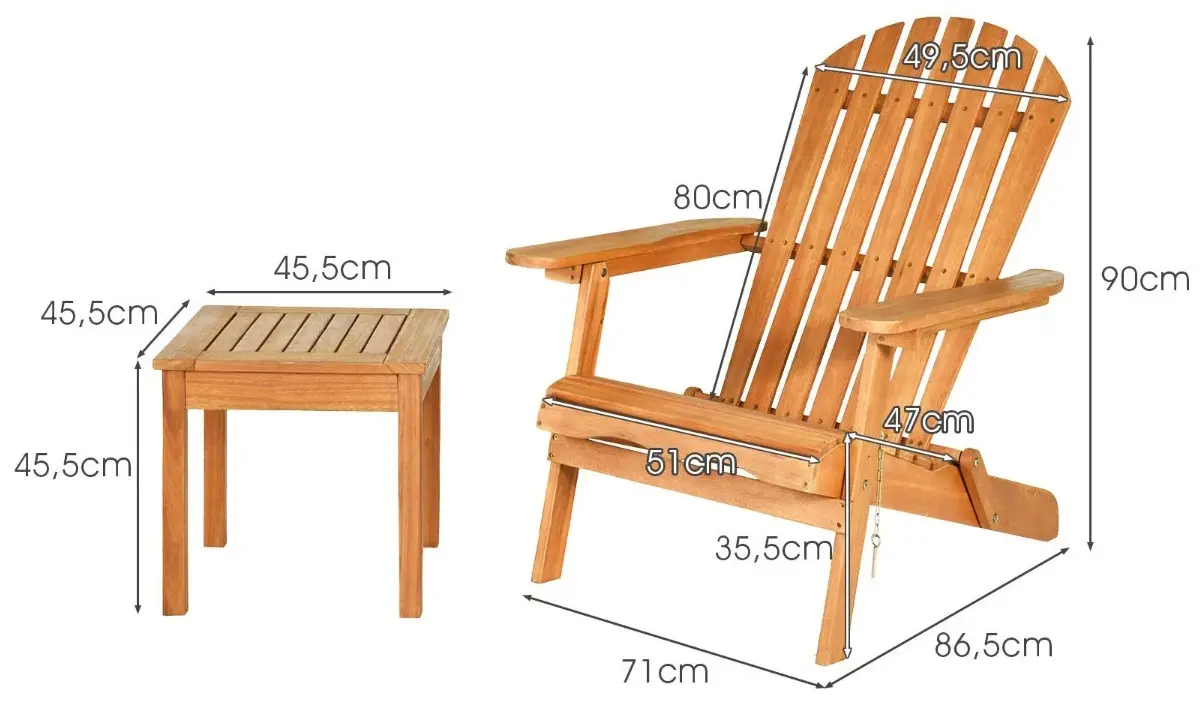 Комплект садовой мебели Costway HW63880 (Natural) - 3