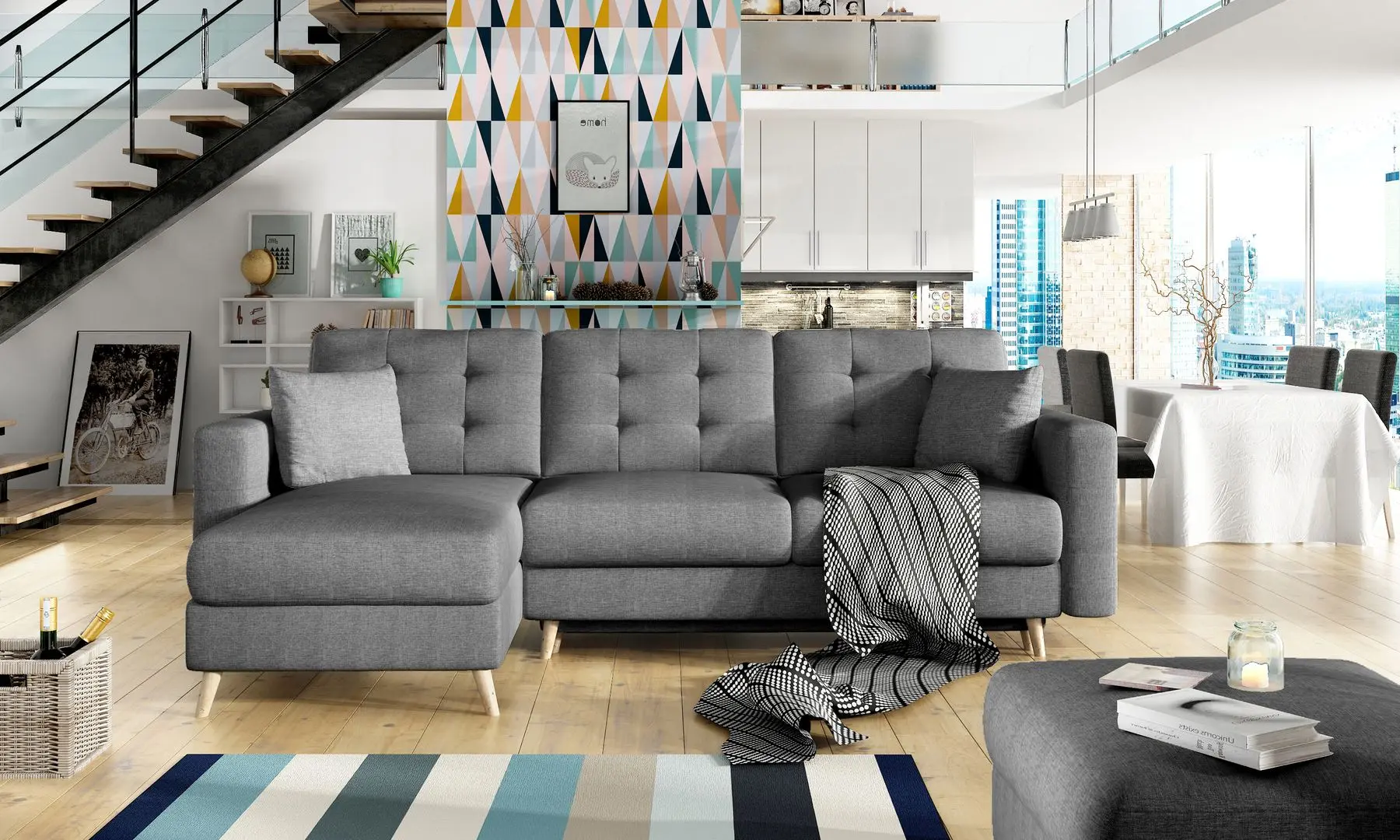 Диван угловой Eltap Asgard L Sawana 05 (Dark Gray)