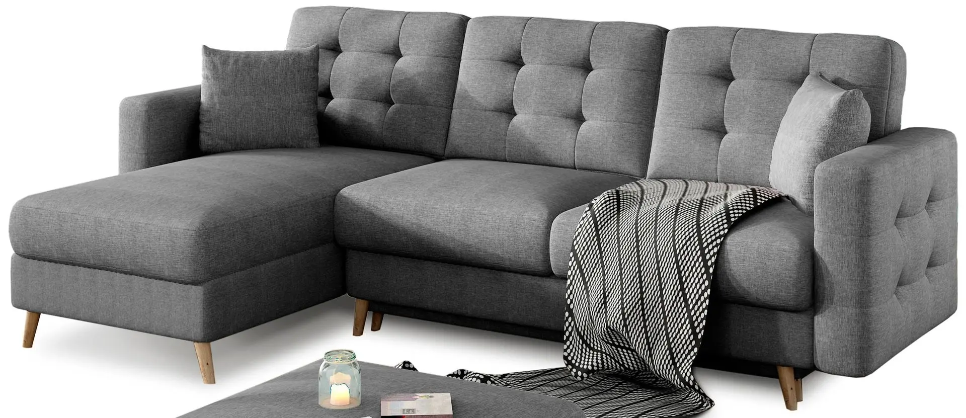 Диван угловой Eltap Asgard L Sawana 05 (Dark Gray)