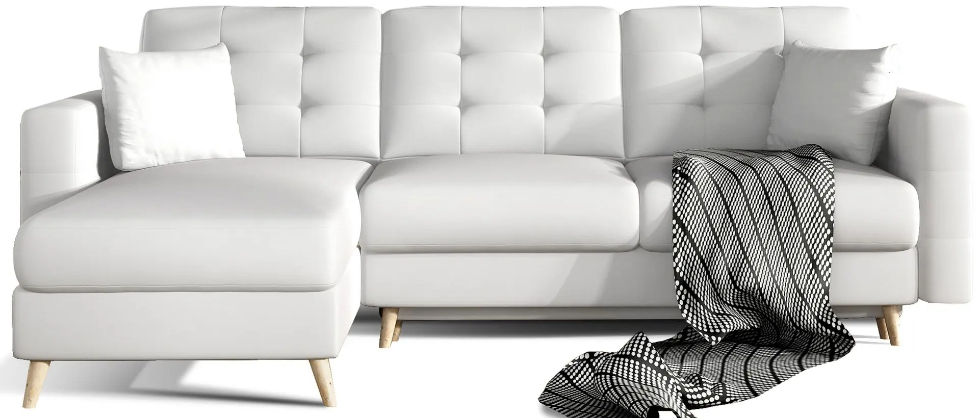 Canapea de colt Eltap Asgard L Soft 17 (White)