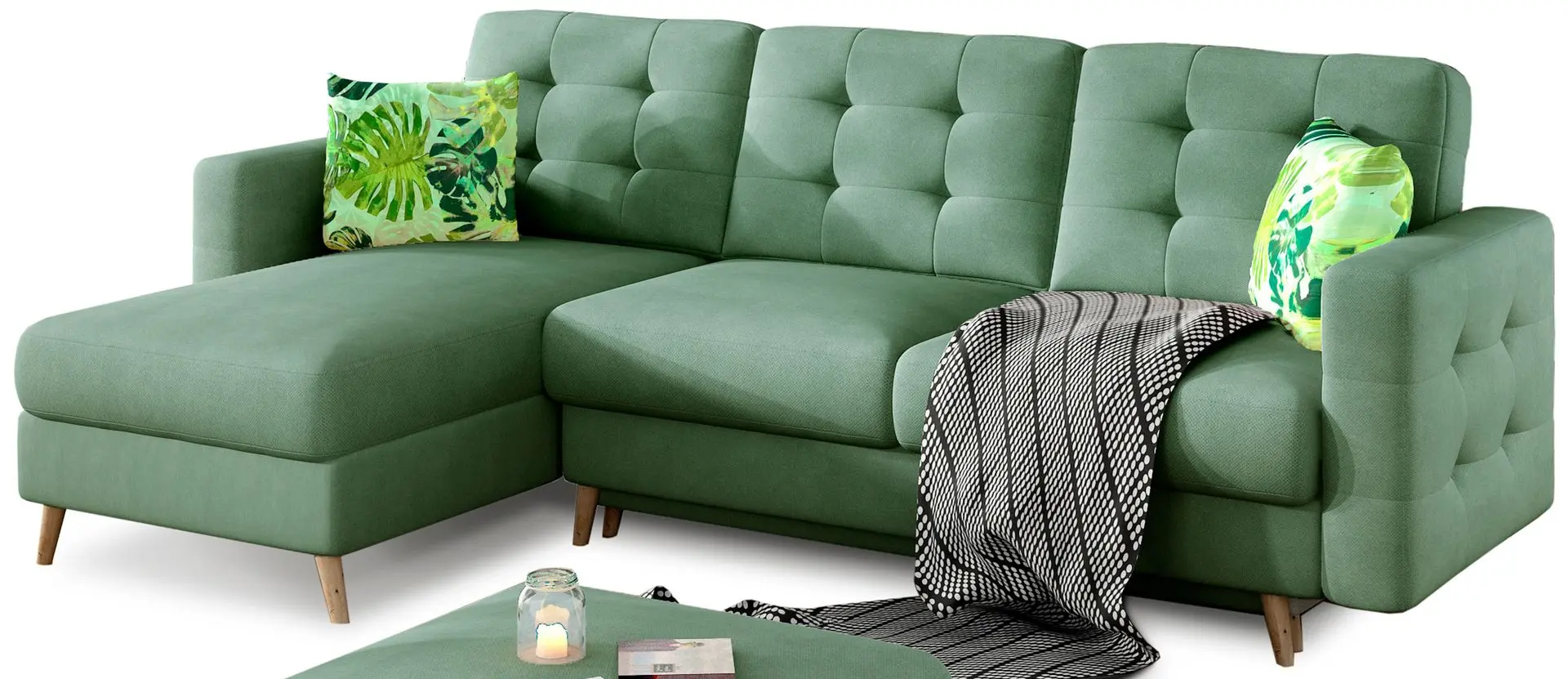 Canapea de colt Eltap Asgard L Soro 34/Jungle 32 (Green)