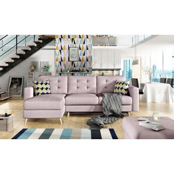 Canapea de colt Eltap Asgard L Soro 61/Zigzag 53 (Pink) Thumb