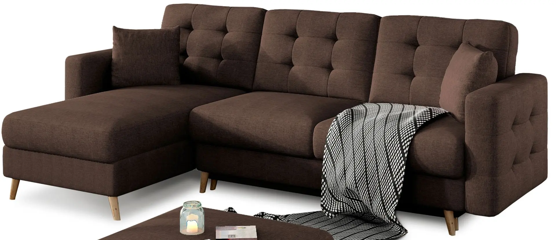 Canapea de colt Eltap Asgard L Sawana 16 (Brown)