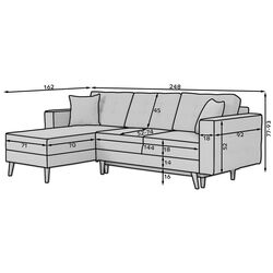 Диван угловой Eltap Asgard L Cover 70/Botanical 80 (Blue Gray/Blue) Thumb