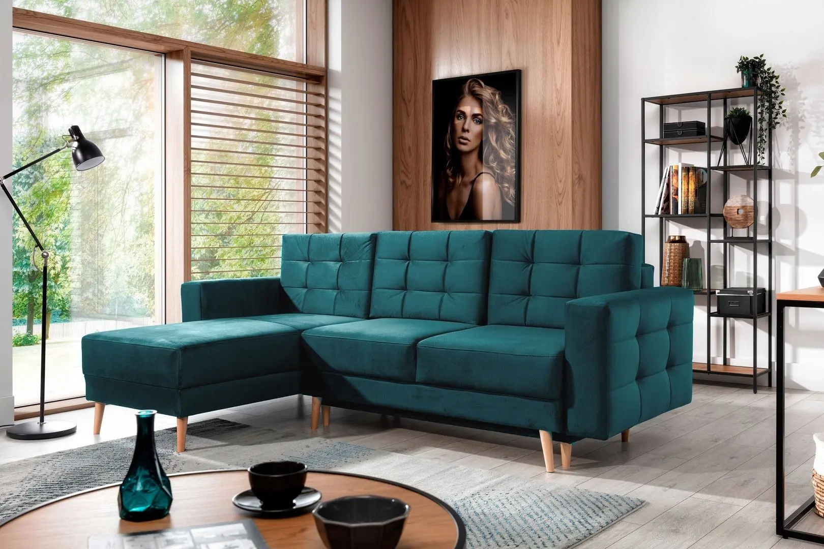 Canapea de colt Eltap Asgard L Monolith 76 (Gray-Blue)