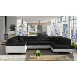 Диван П-образный Eltap Letto Sawana 14/Soft 17 Right (Black/White)