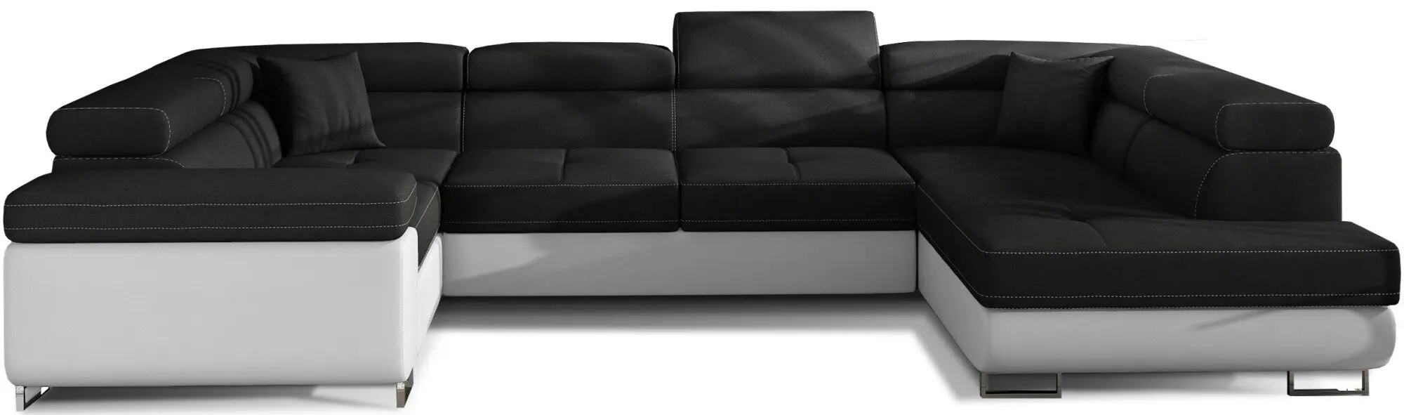 Canapea in forma de U Eltap Letto Sawana 14/Soft 17 Right (Black/White) - 2