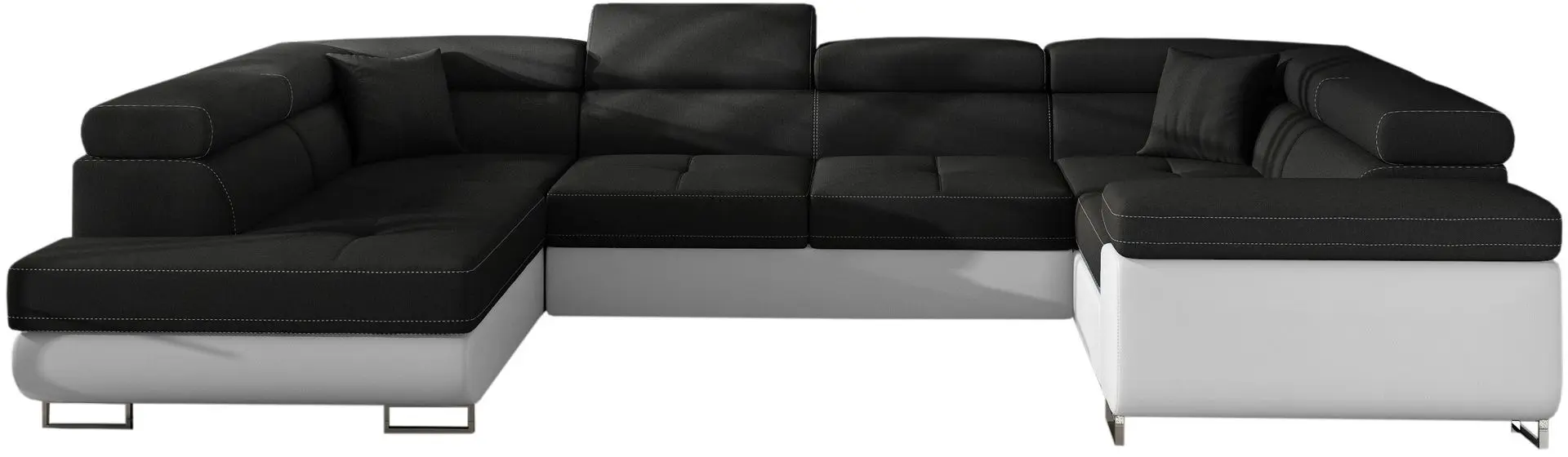 Canapea in forma de U Eltap Letto Sawana 14/Soft 17 Left (Black/White) - 2