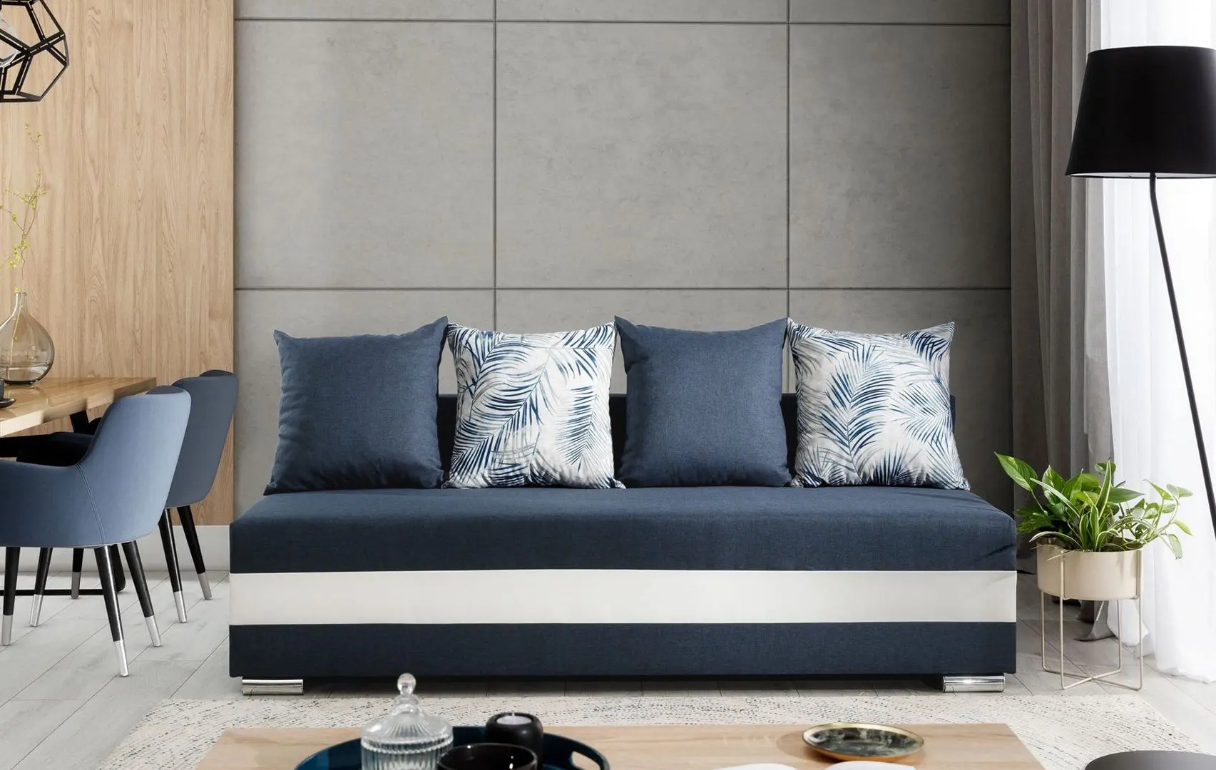 Canapea Eltap Calia Sawana 80/Soft 17/Botanical 80 (Blue/White) - 3