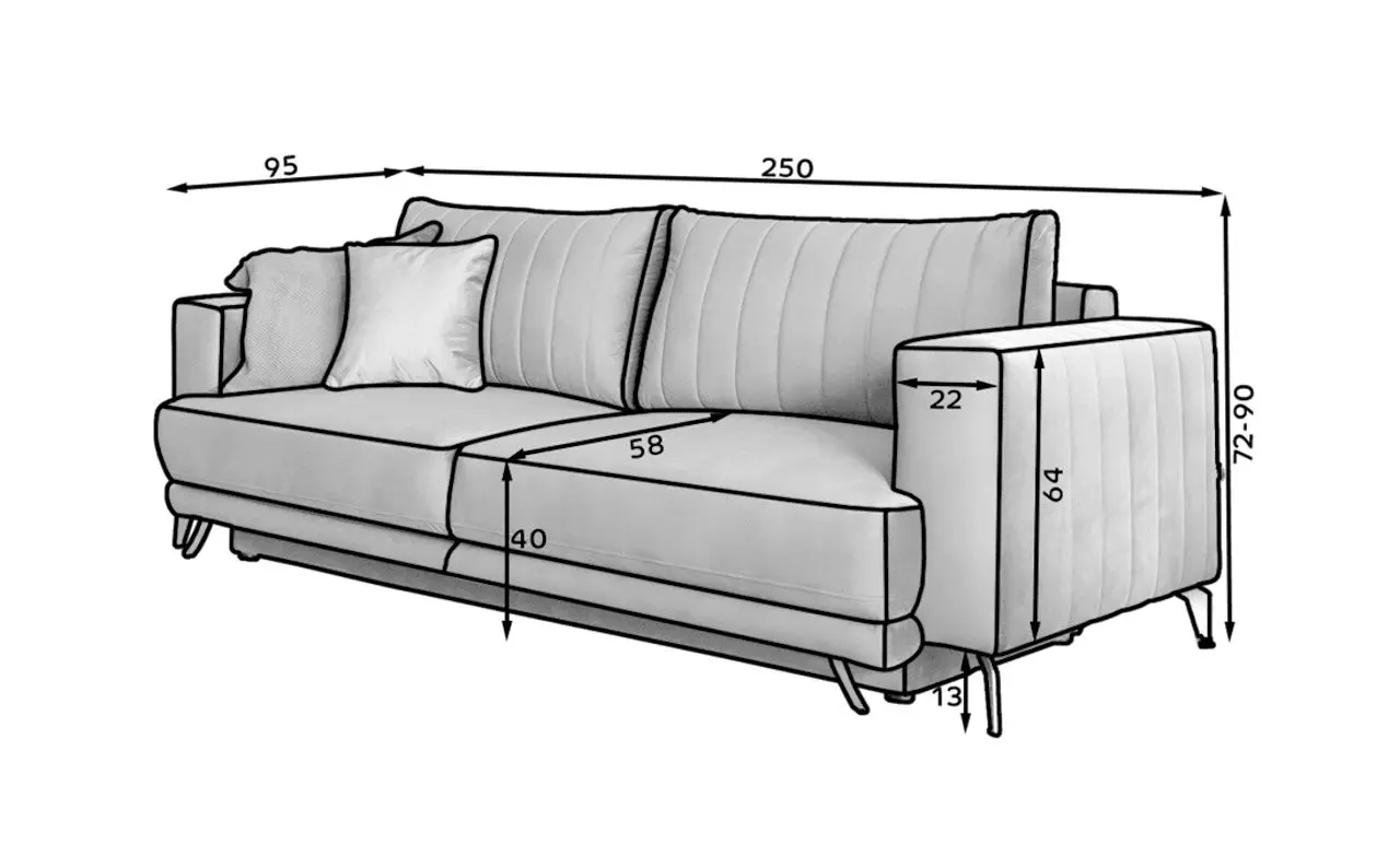 Canapea Eltap Elise Flores 05 (Dark Gray)