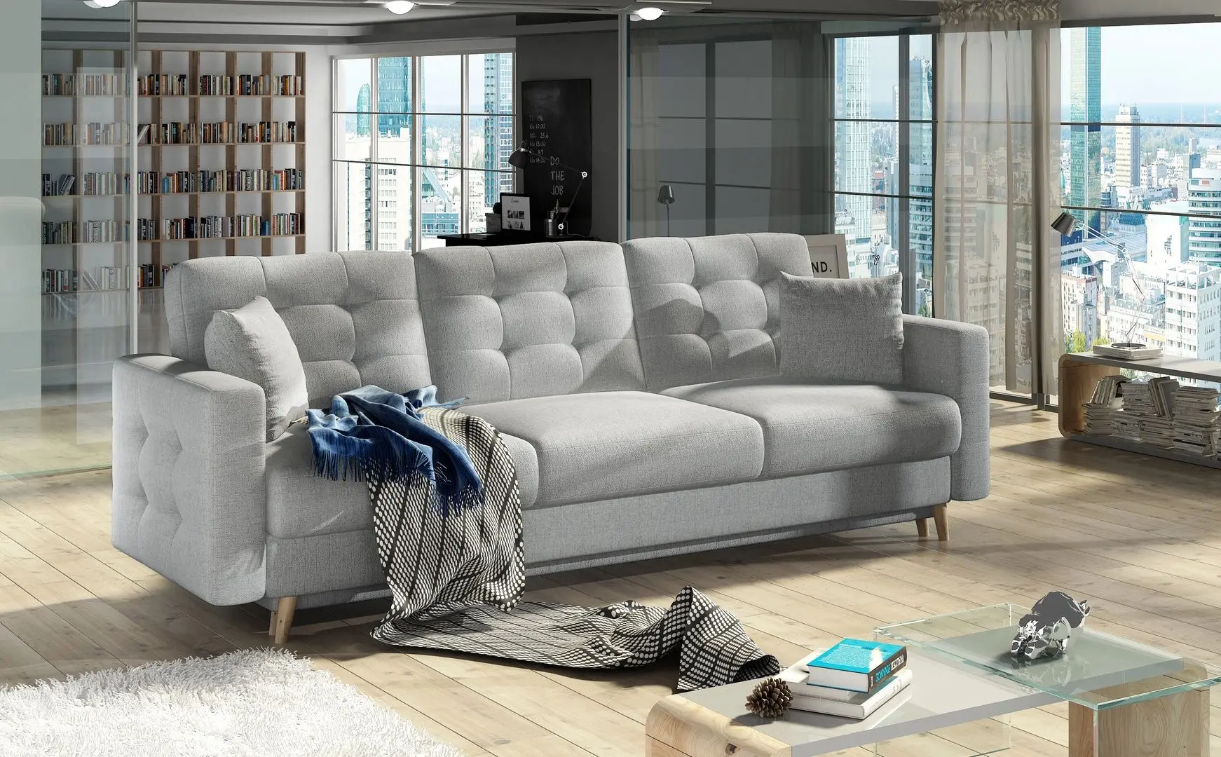 Canapea Eltap Asgard 3F Solid 09 (Light Gray)