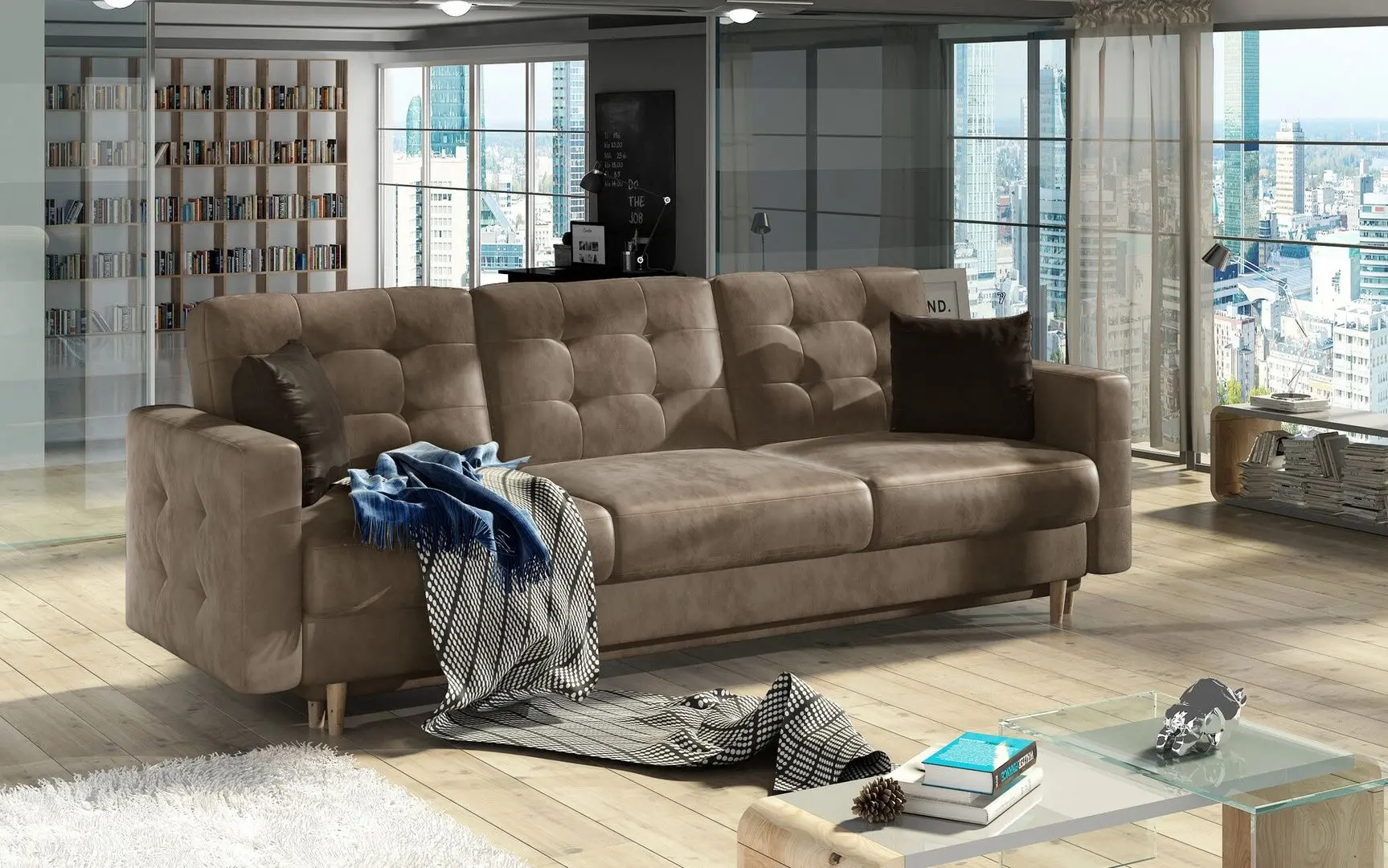 Canapea Eltap Asgard 3F Monolith 09/Monolith 29 (Light Brown/Dark Brown)