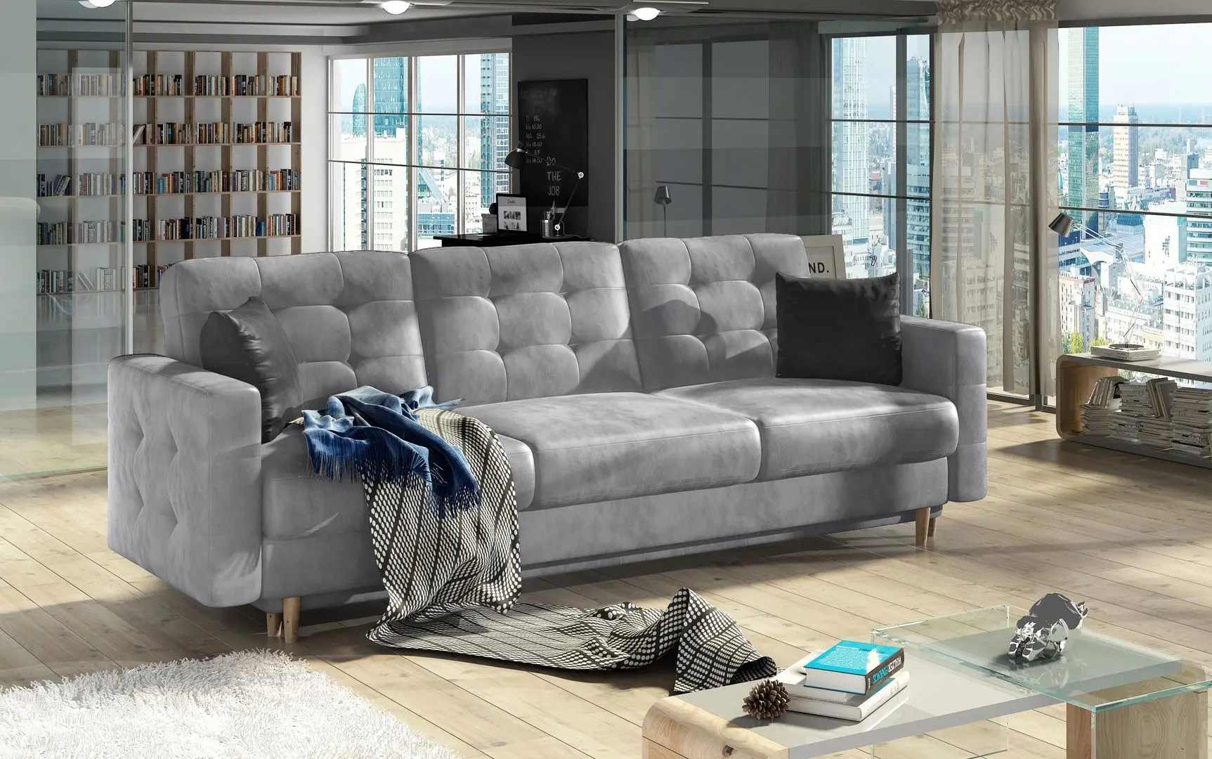 Canapea Eltap Asgard 3F Monolith 84/Monolith 97 (Light Gray/Dark Graphite)