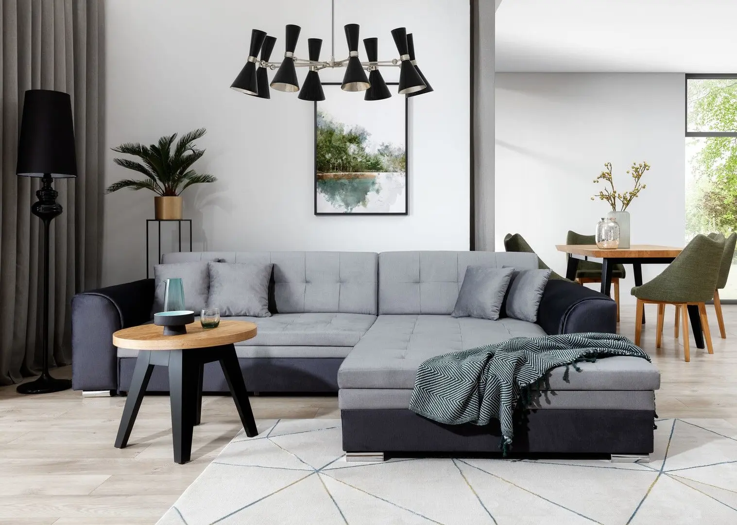 Диван угловой Eltap Sorento Monolith 84/Monolith 97 Right (Gray Light/Dark Graphite)