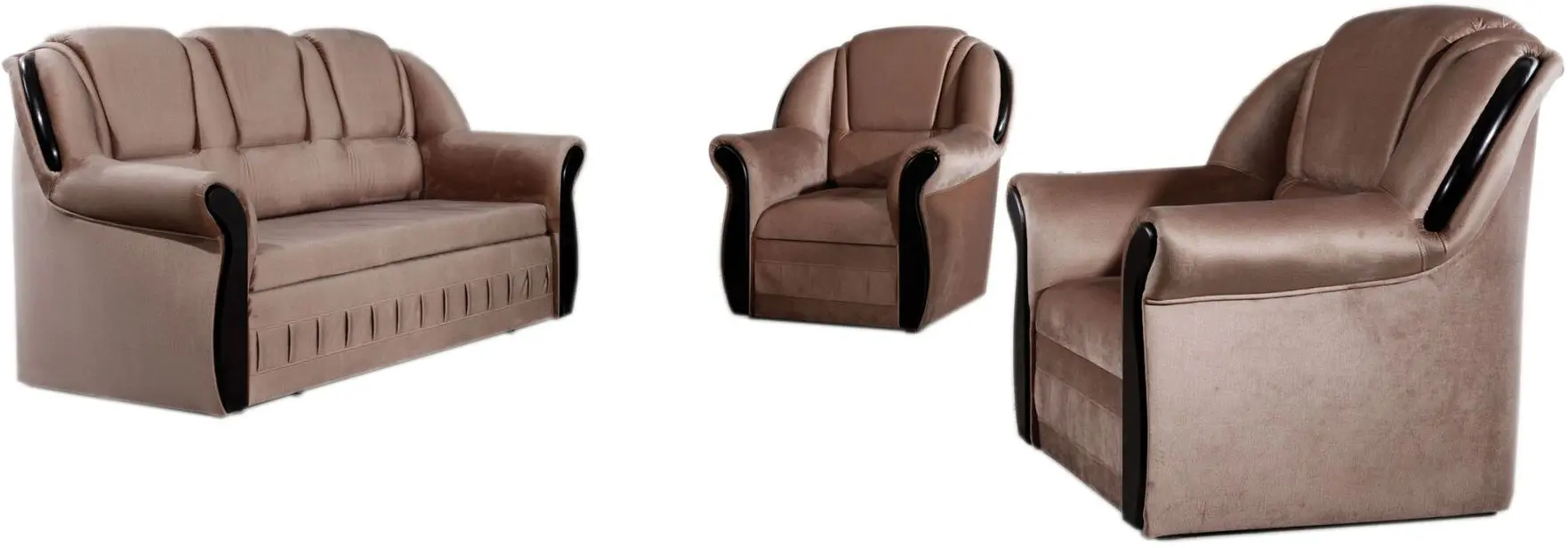 Set de mobila moale Eltap Lord 3+1+1 Monolith 09 (Brown Light)