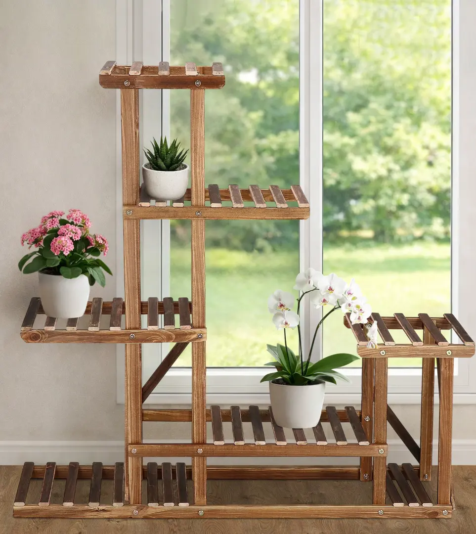 Etajera pentru flori Springos GA0176 (Natural)