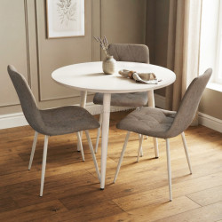 Комплект стол + 3 стула Evelin DT-404-5Wh + YTC-080Wh UF885-14 (White/Grey)