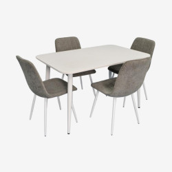 Set masa + 4 scaune Evelin DT-405-4Wh + YTC-078Wh UF885-14 (White/Grey) Thumb