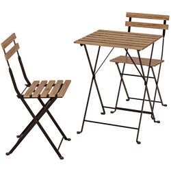 Set mobilier de gradina Ikea Tarno masă+2 scaune (Negru/Maro Deschis Vopsit) Thumb