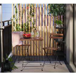 Set mobilier de gradina Ikea Tarno masă+2 scaune (Negru/Maro Deschis Vopsit) Thumb