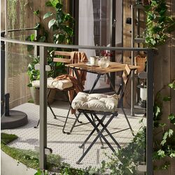 Set mobilier de gradina Ikea Tarno masă+2 scaune (Negru/Maro Deschis Vopsit) Thumb