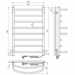 Полотенцесушитель электрический Laris Euromix P8 500x800 Right (Chrome) Thumb