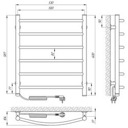 Uscator de prosoape electric Laris Klassik CK6 500х600 Left (White) Thumb