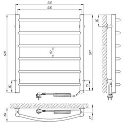 Полотенцесушитель электрический Laris Klassik CK6 500х600 Right (White) Thumb