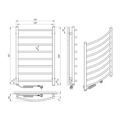 Полотенцесушитель электрический Laris Klassik CK8 500х800 Left (White) Thumb