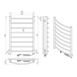 Полотенцесушитель электрический Laris Klassik CK8 500х800 Right (White) Thumb