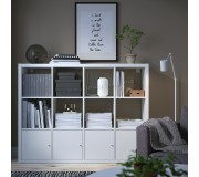 Etajera Ikea Kallax cu 4 organizatoare 147x112 (Alb)