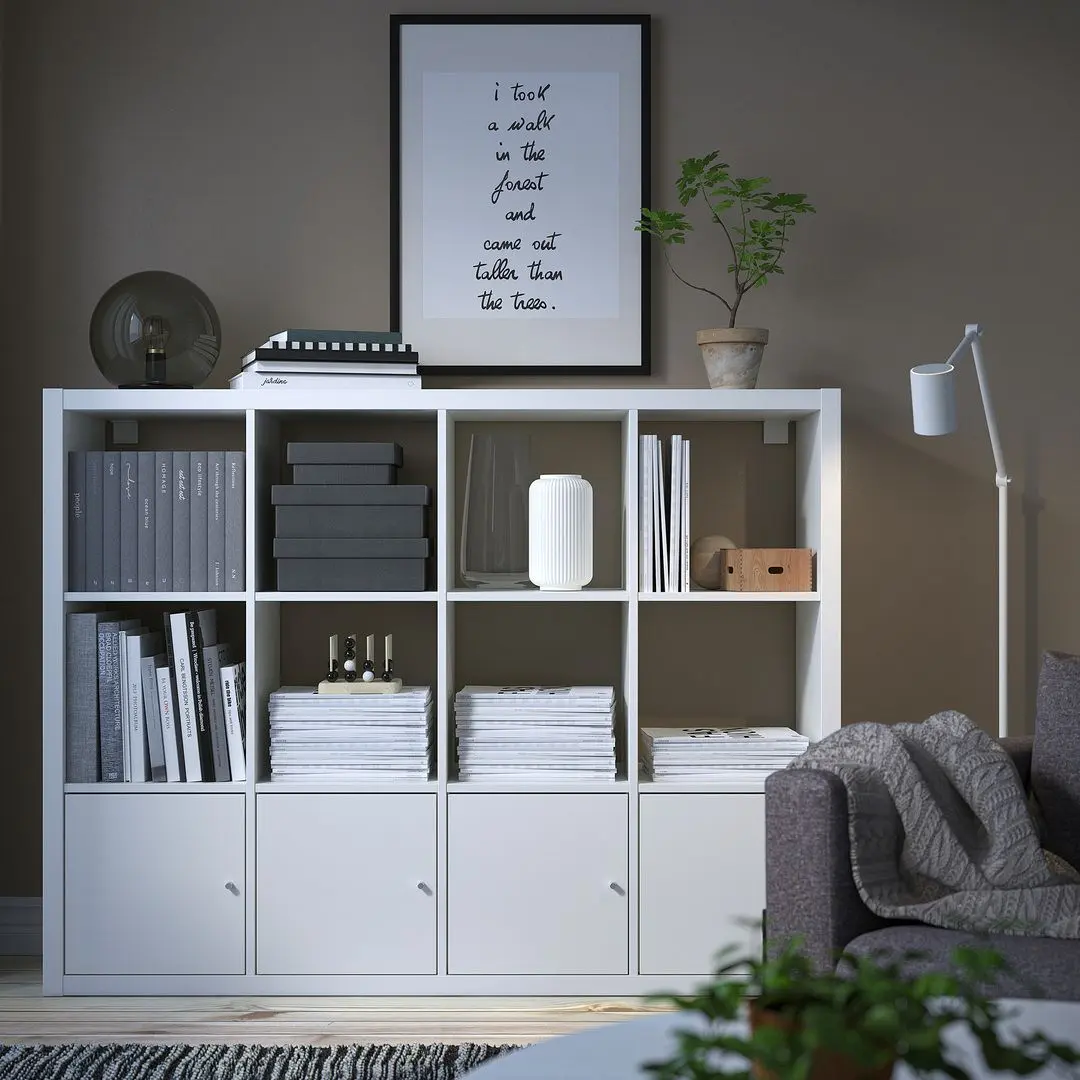 Etajera Ikea Kallax cu 4 organizatoare 147x112 (Alb)