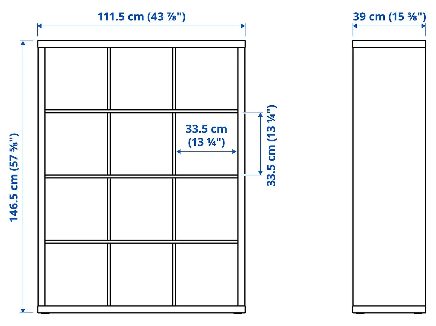 Etajera Ikea Kallax cu 4 organizatoare 147x112 (Alb)