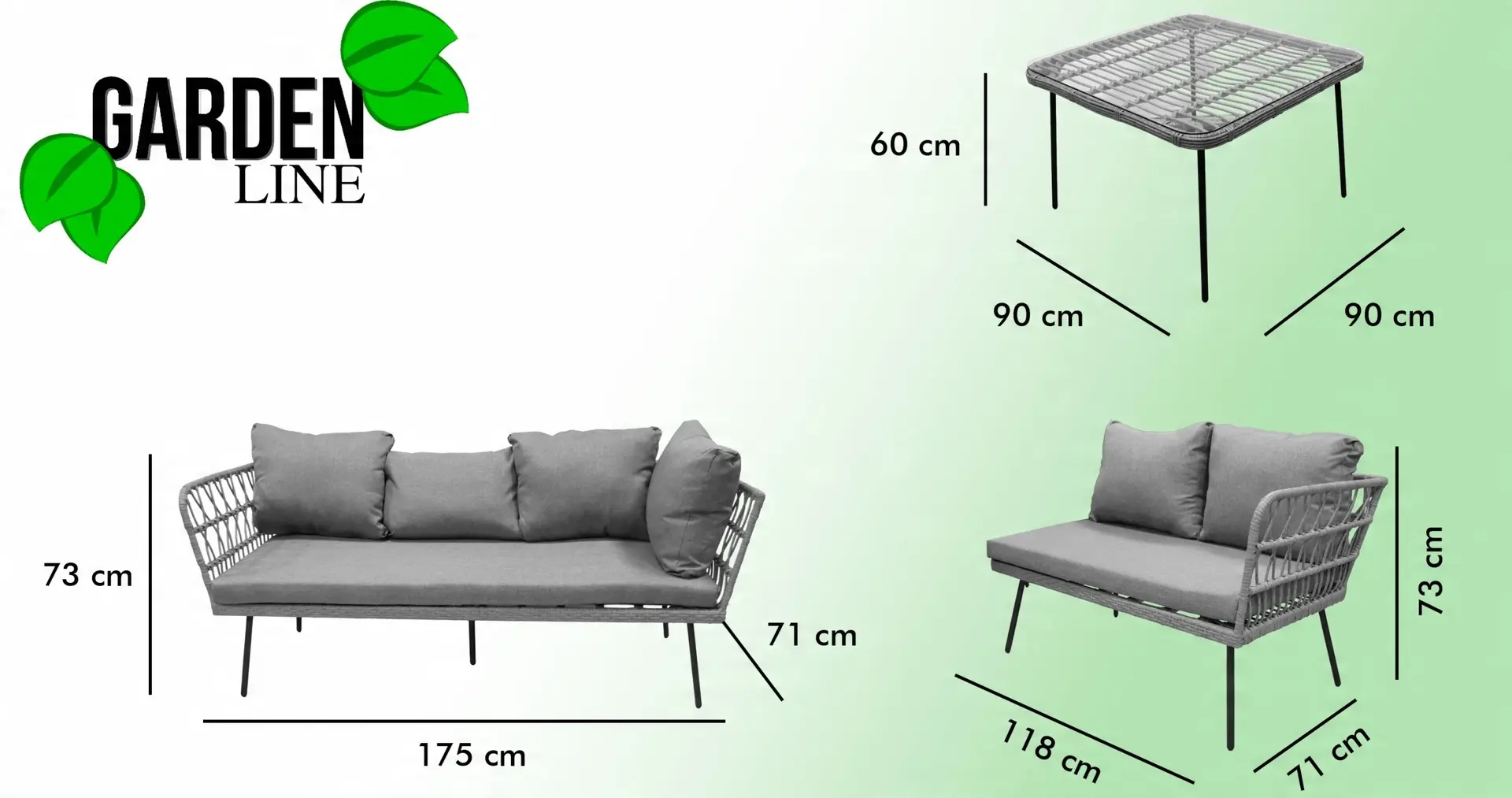 Комплект садовой мебели GardenLine ABI3354 (Brown/Grey) - 4
